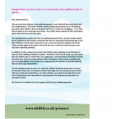 Free letter to parents to accompany the Spelling Books